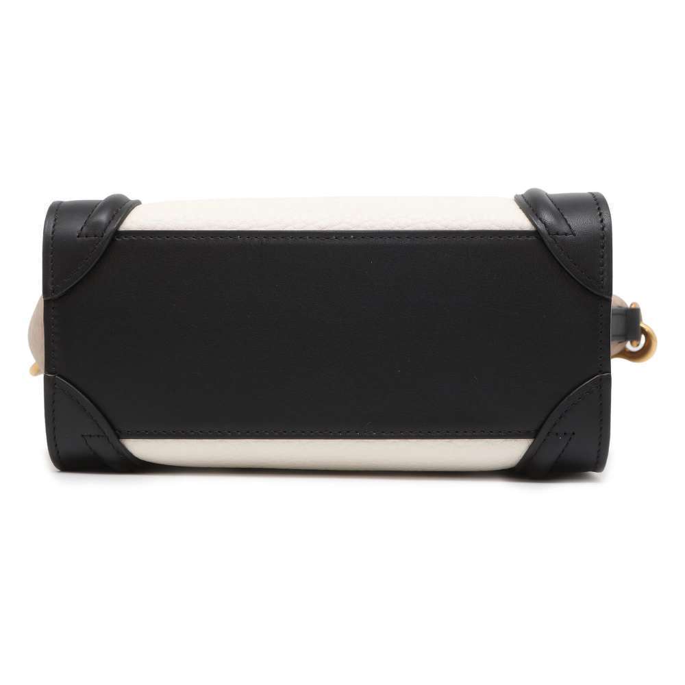 Celine handbag Luggage Shopper leather suede shoulder bag black white - Picture 3 of 12